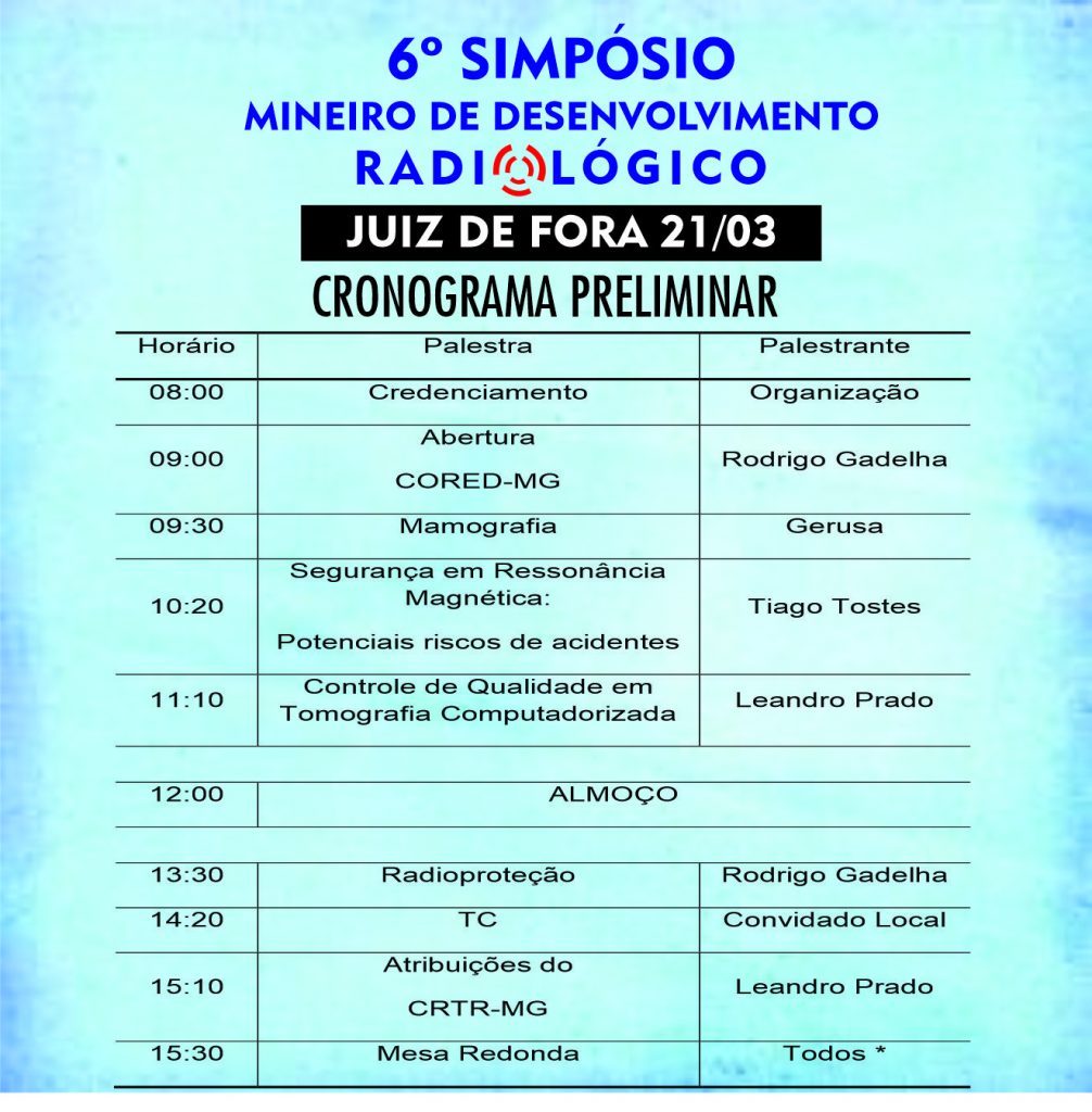 Crtr JUIZ DE FORA E REGIÃO! ESTÁ CHEGANDO O NOSSO 6º SIMPÓSIO MINEIRO DE ...
