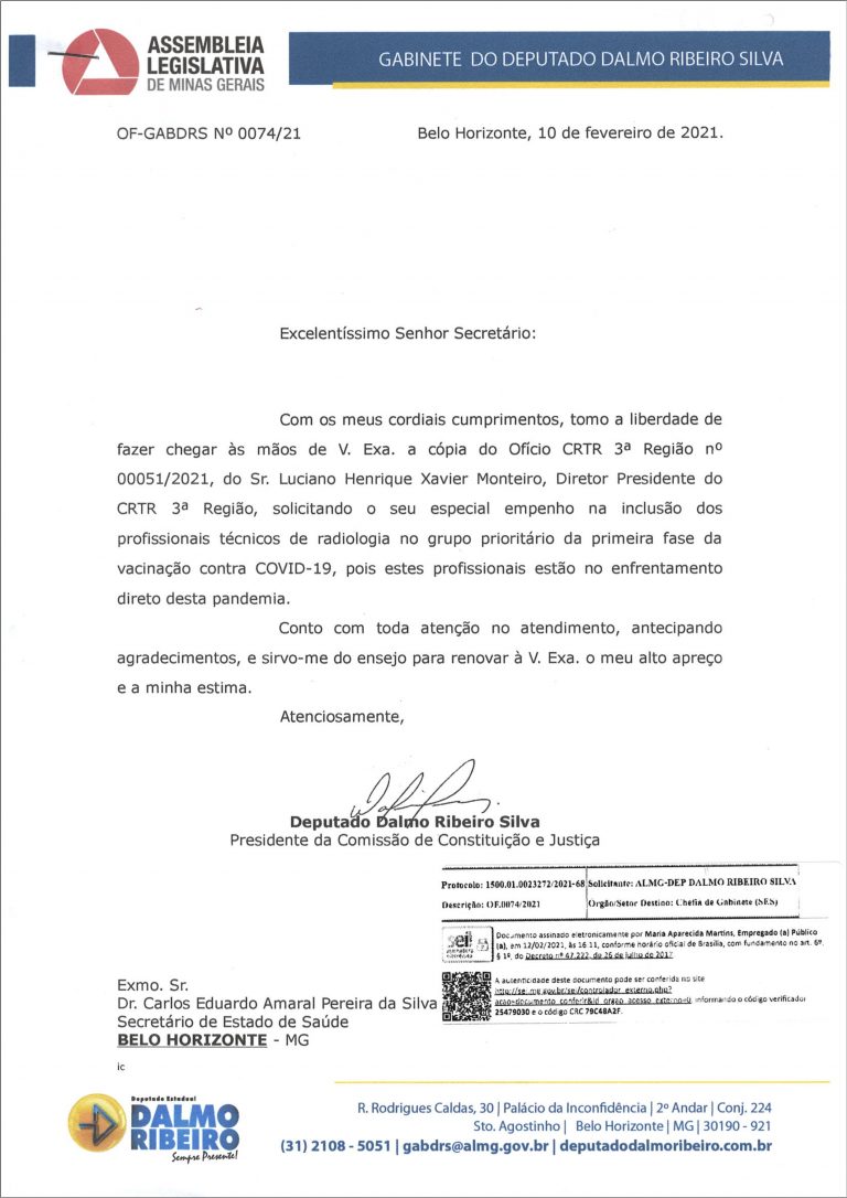 RESPOSTA A CARTA DE REPÚDIO ENVIADA AO EXMO. DEPUTADO DALMO RIBEIRO SILVA