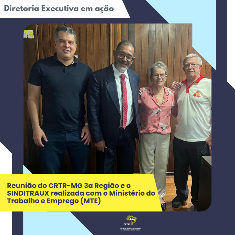 O Diretor Presidente do CRTR-MG 3a Região Leandro Prado esteve, dia 30/08 sexta-feira, reunido com os representantes do Sinditraux e com o Ministério do Trabalho e Emprego
