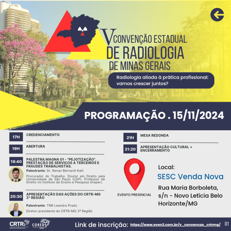 Programação da V Convenção Estadual de Radiologia de Minas Gerais
